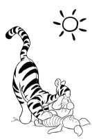 A coloring page of winnie the pooh - group
